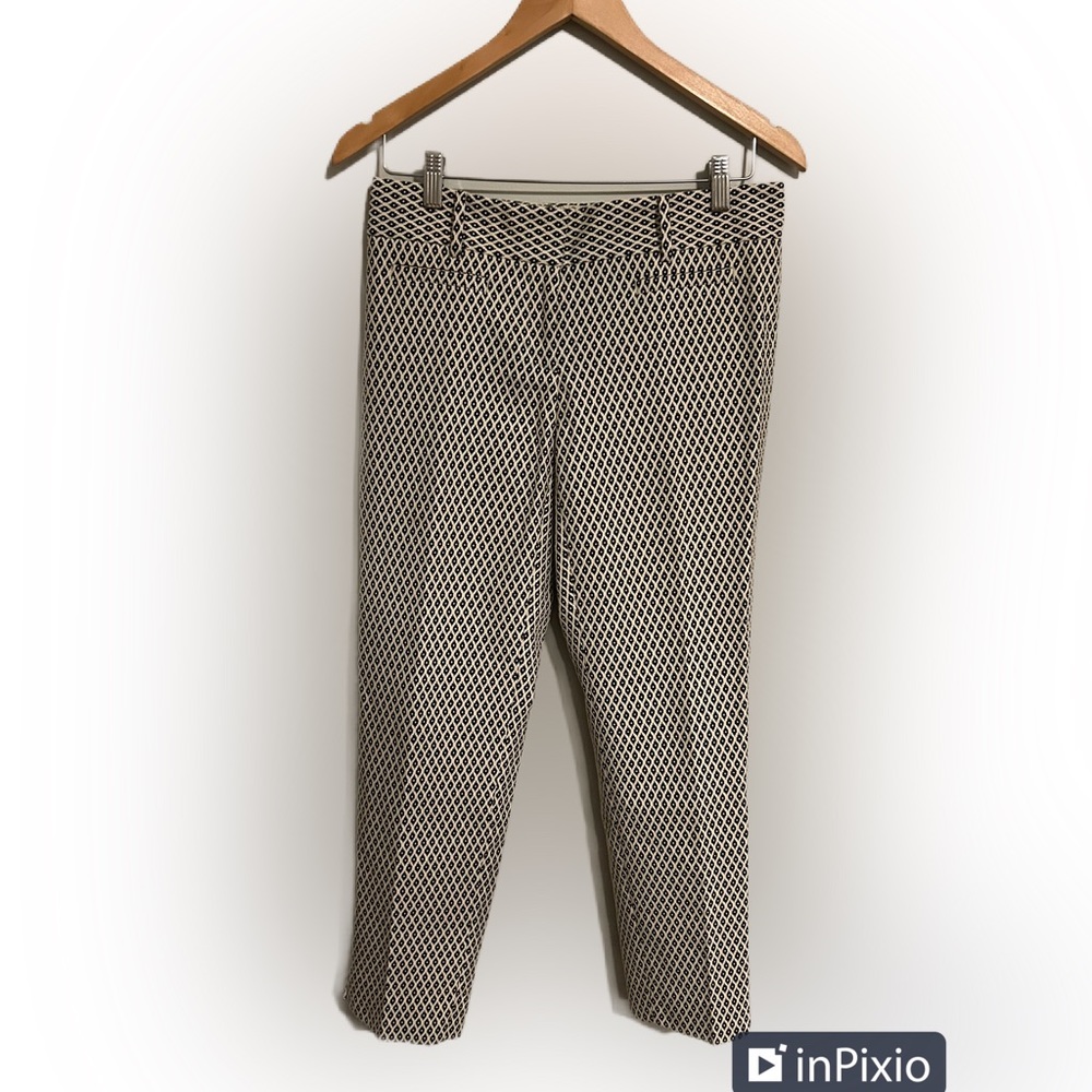 NWOT Ann Taylor DEVIN Cropped Pant in Diamond Pattern Women's Size 2